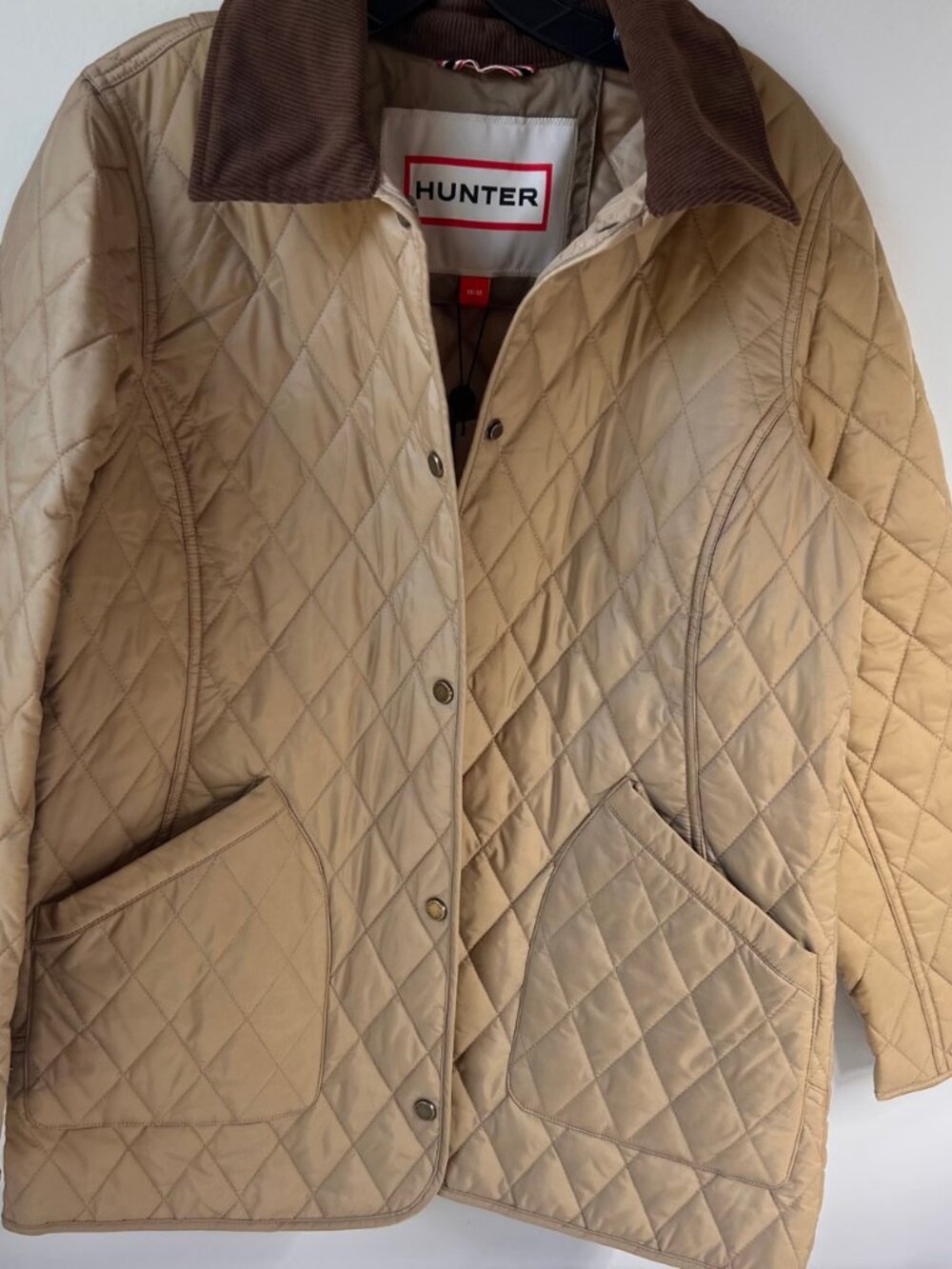 Hunter Women's Rachel Quilted Jacket British Tan Size M - New with Tags